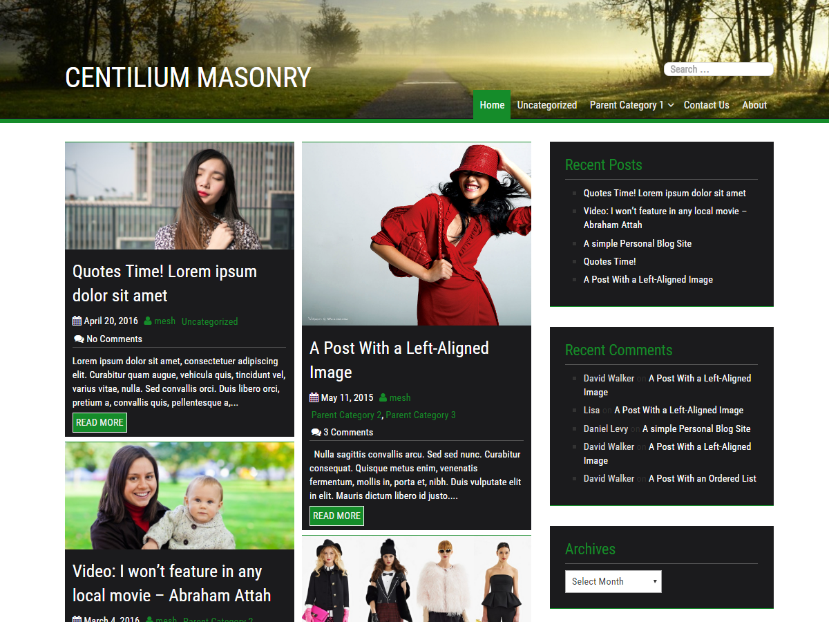 Centilium Masonry Blogging Bootstrap 4 WordPress Theme