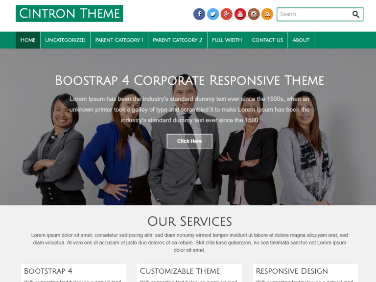 Cintron Business and Corporate Responsive Bootstrap 4 WordPress Theme