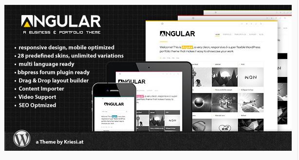 Angular - Responsive Portfolio WordPress Theme