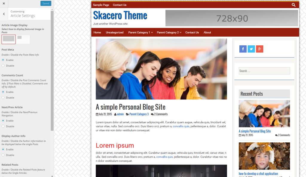 Skacero Lite How to set up Skacero Lite WordPress Blog Theme