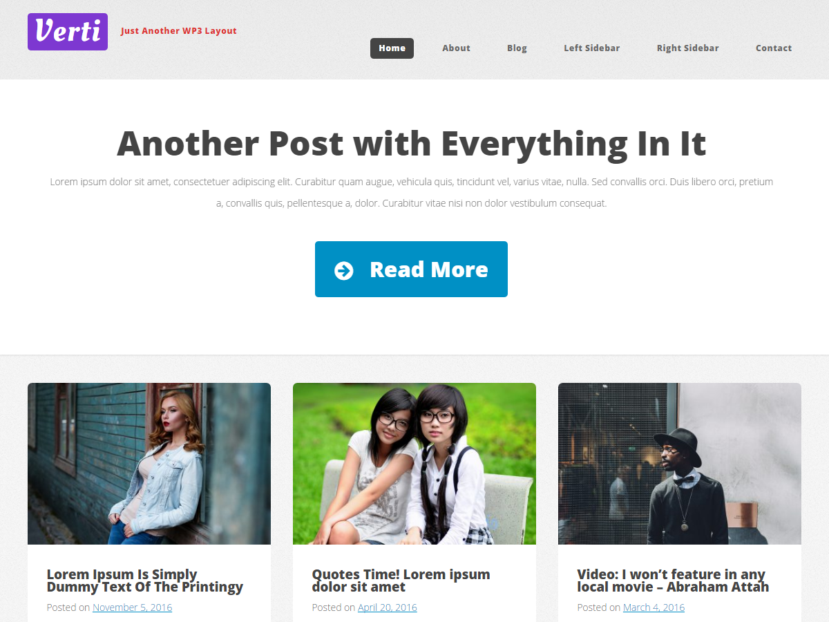 Verti Stylish Custom Responsive Clean WordPress Theme