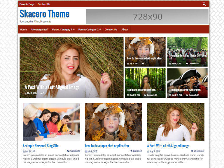 Skacero WordPress Blogging and Magazine Responsive Bootstrap 4 Theme