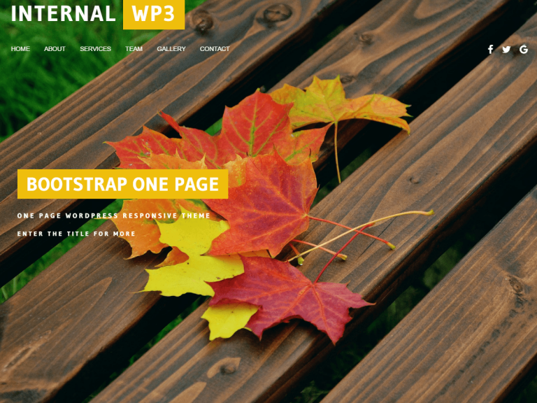 Internal WP3 One Page Theme Bootstrap Responsive WordPress