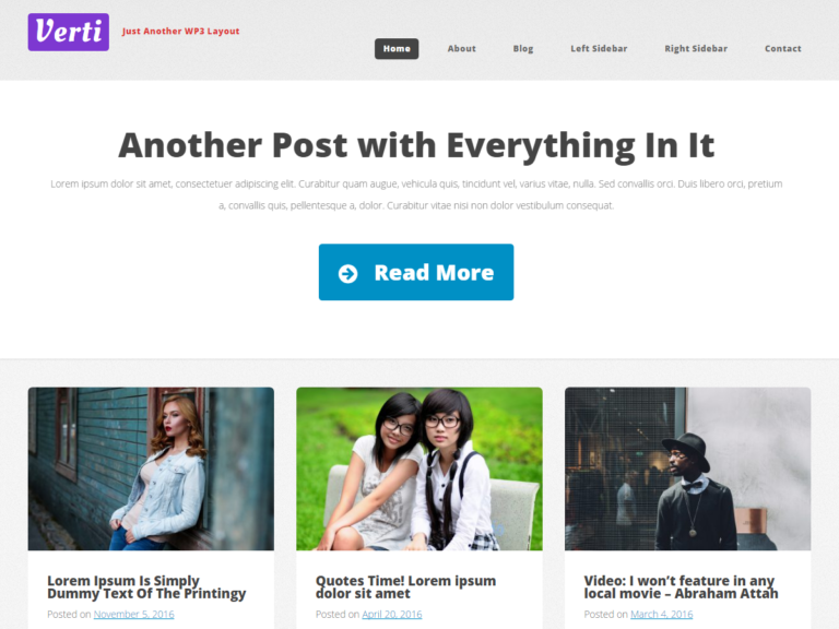 Verti Stylish Custom Responsive Clean WordPress Theme
